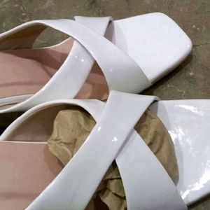 White stylish heels sandals new