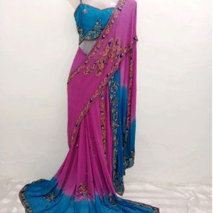 Ready-made Royal Embroidery OmbreSaree