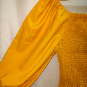 Yellow Mustard Crop Top (Stretchable)