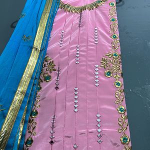 Beautiful Embroidery Pink Suit With Duppta