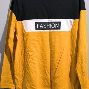 Yellow Colour Full Sleeves T-Shirt For Men