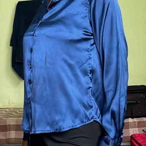 Blue Satin Shirt