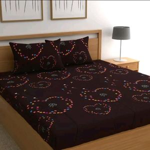 Brown Colour Bedsheet With Pillow covers