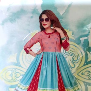 Cotton kurti anarkali Style