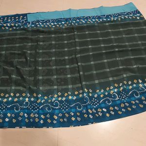 green checked saree