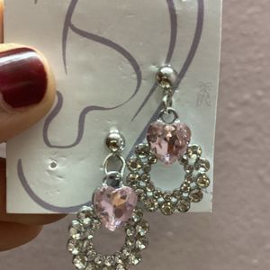 Pink Heart Earrings