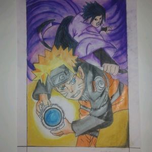 Naruto And Sasuke Fighting Drawing