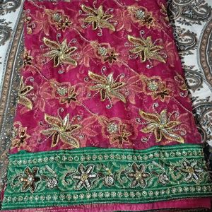 Net Full Of Zari Work Saree Perfect For Wedding