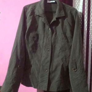 Women's Olive Green Suede Shirt