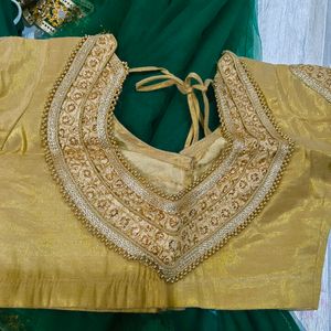 ✨Green Net Saree - Fullset New✨