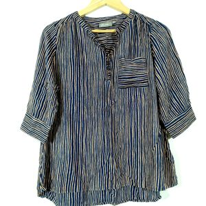 Gia Navy Blue Printed Loose Fit Top (Women)