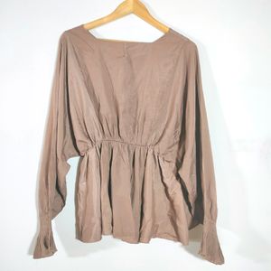 Tan Cinched Waist Tops (Women's)