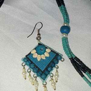 Bohemian Necklace With Earrings Set