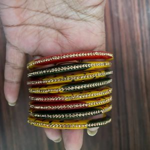 Beautiful Plastic Multicolor Bangles Set Of 8