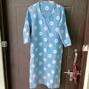 Skyblue Cotton Kurta