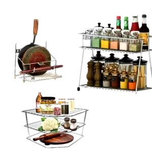 Kitchen Multipurpose Steel Rack Pack Of 3