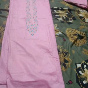 Cotton Unstitched Suit With Dupatta