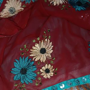 Beautiful Flowers Design Saree