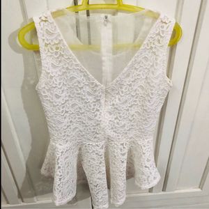 White Lacy Top