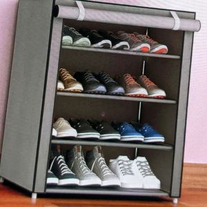 Looknsnap Metal Plastic 4 shelves Storage Shoe Rac