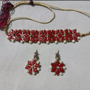 Red Colour Jewellery Set