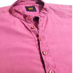 Men Solid Purple Short Kurta