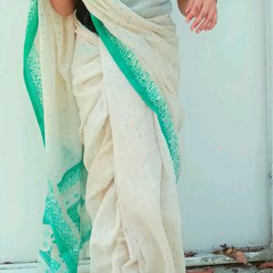 Light Weight White Saree