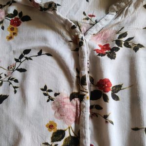 Off White Formal Floral Blouse