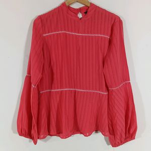 Pink Plain Casual Top (Women)