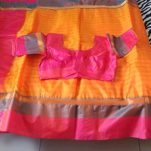 Pure Silk Saree With Blouse