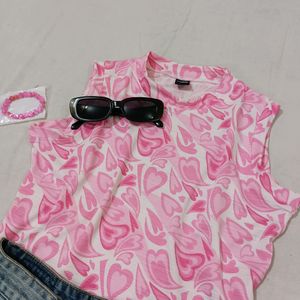 Pink Heart Top