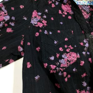 Black with Flowers Shirt