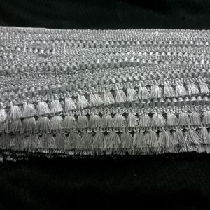 9 Meter Silver Border Lace