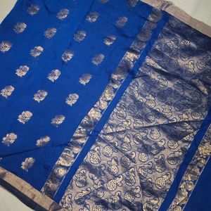 Blue Colour Fancy Pattu Sarees