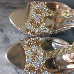 Party Wear Golden Heels.