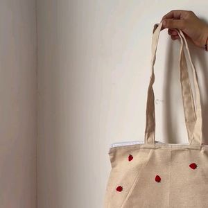 Strawberry painted Tote Bag 🍓