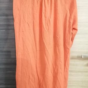 Orange Embroidered Short Kurta