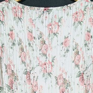 Women White and Pink Floral Printed Top | Bust 40