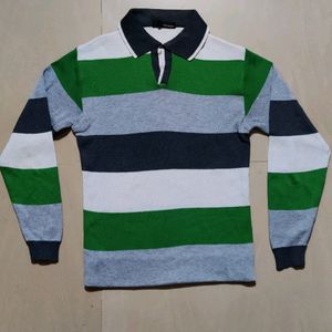 Stripes Korean Collar Sweater