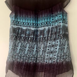 Black Top With Blue Print- Size Small- 32