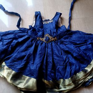 Navy Blue Ethnic Kids Frock