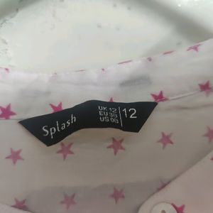 White Shirt With Star Design