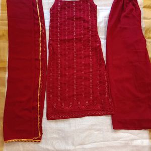 Red Sharara Set