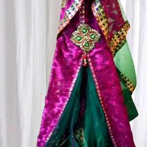 Multicolour Navratri Ghghra Saree