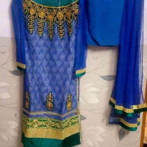 Blue Kurta Salwar Dupptta Set