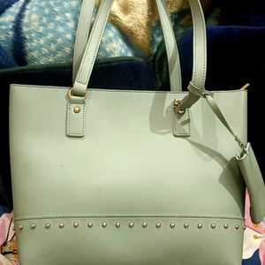 Greyish Blue Women's Handbag