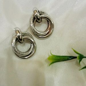 Small Shimmer Hoops Silver