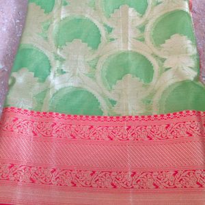 Pista Green Saree