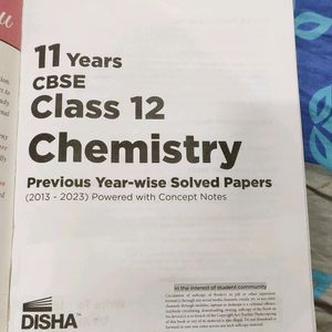 11 Years Cbse Class 12 Chemistry Solved Papers