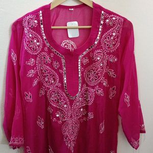 CHIKAN KARI KURTI WITH LINING